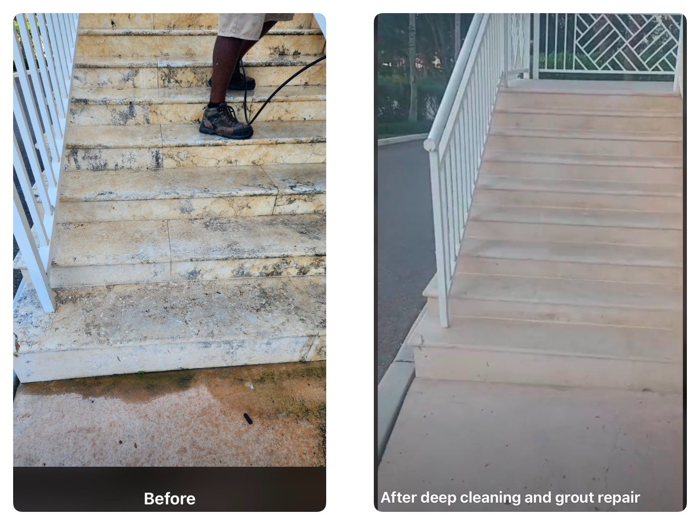 Before and after deep cleaning result